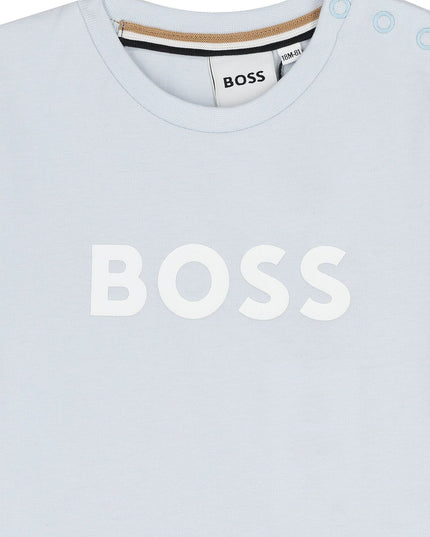 Kids atelier-Boss-Pale Blue Short Sleeves T-Shirt