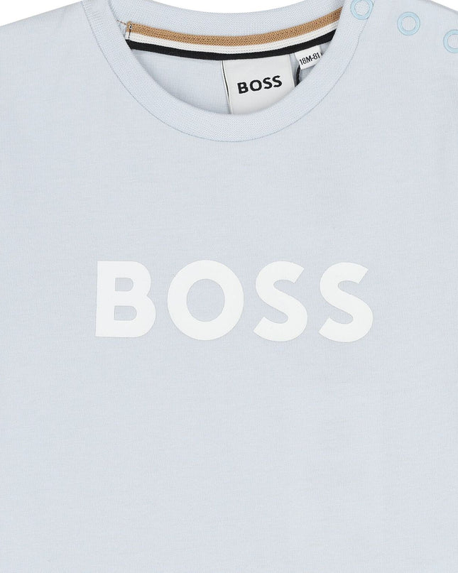 Kids atelier-Boss-Pale Blue Short Sleeves T-Shirt