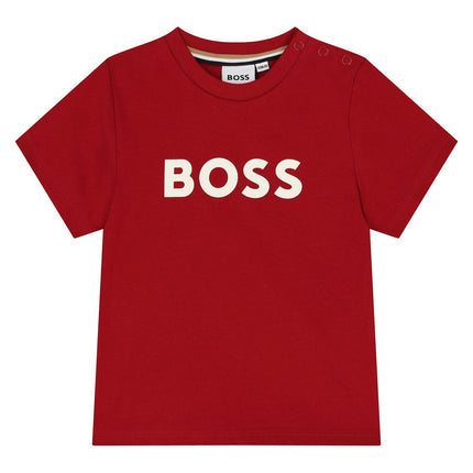 Kids Atelier-Boss-Red Short Sleeve Logo T-Shirt