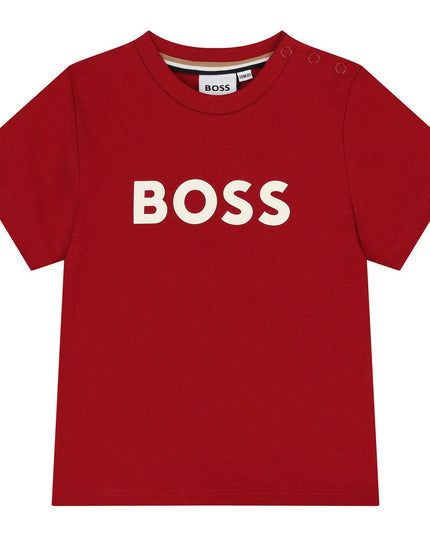 Kids Atelier-Boss-Red Short Sleeve Logo T-Shirt