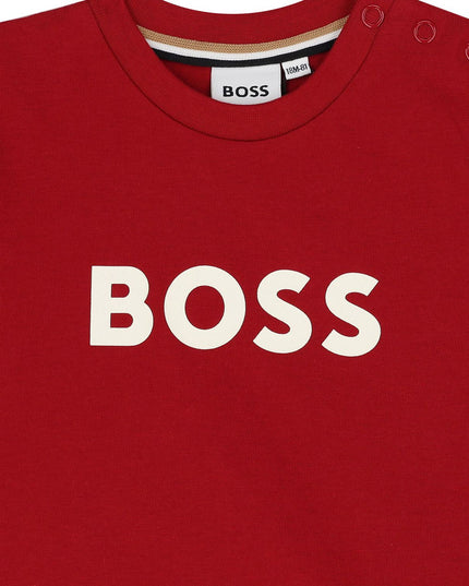 Kids Atelier-Boss-Red Short Sleeve Logo T-Shirt