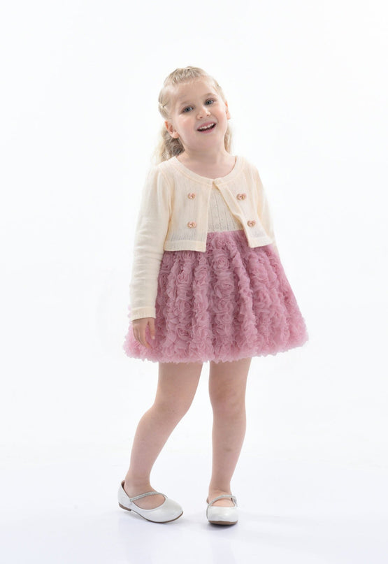 Ivory Rose Rabbit Cardigan Dress