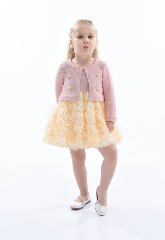 Pink Rose Rabbit Cardigan Dress