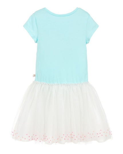 Blue and White Tulle Skirt Dress