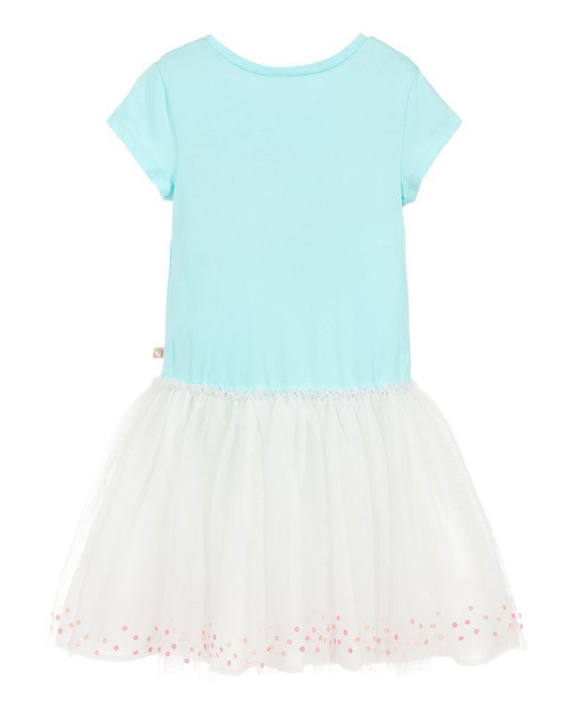 Blue and White Tulle Skirt Dress