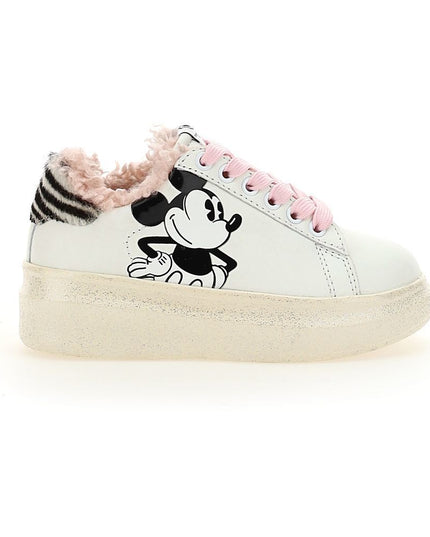 Pink Trim Mickey Platform Sneakers