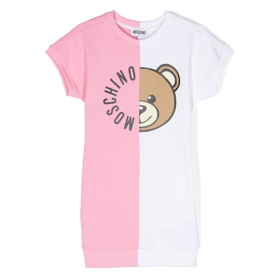 moschino-Pink & White Logo Dress-hdv0e7-lca52-50206