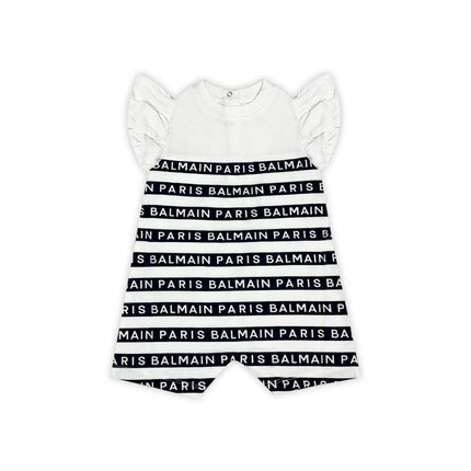 balmain-bua00b-z1911-100bl-White & Black Romper