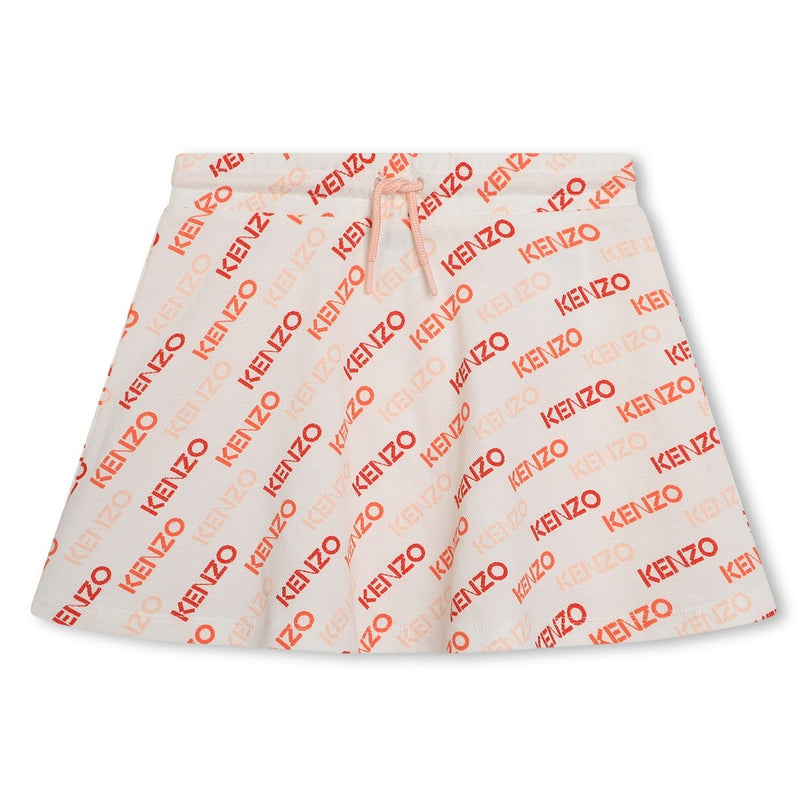 kenzo-k60190-12p-kg-White Logo Skirt