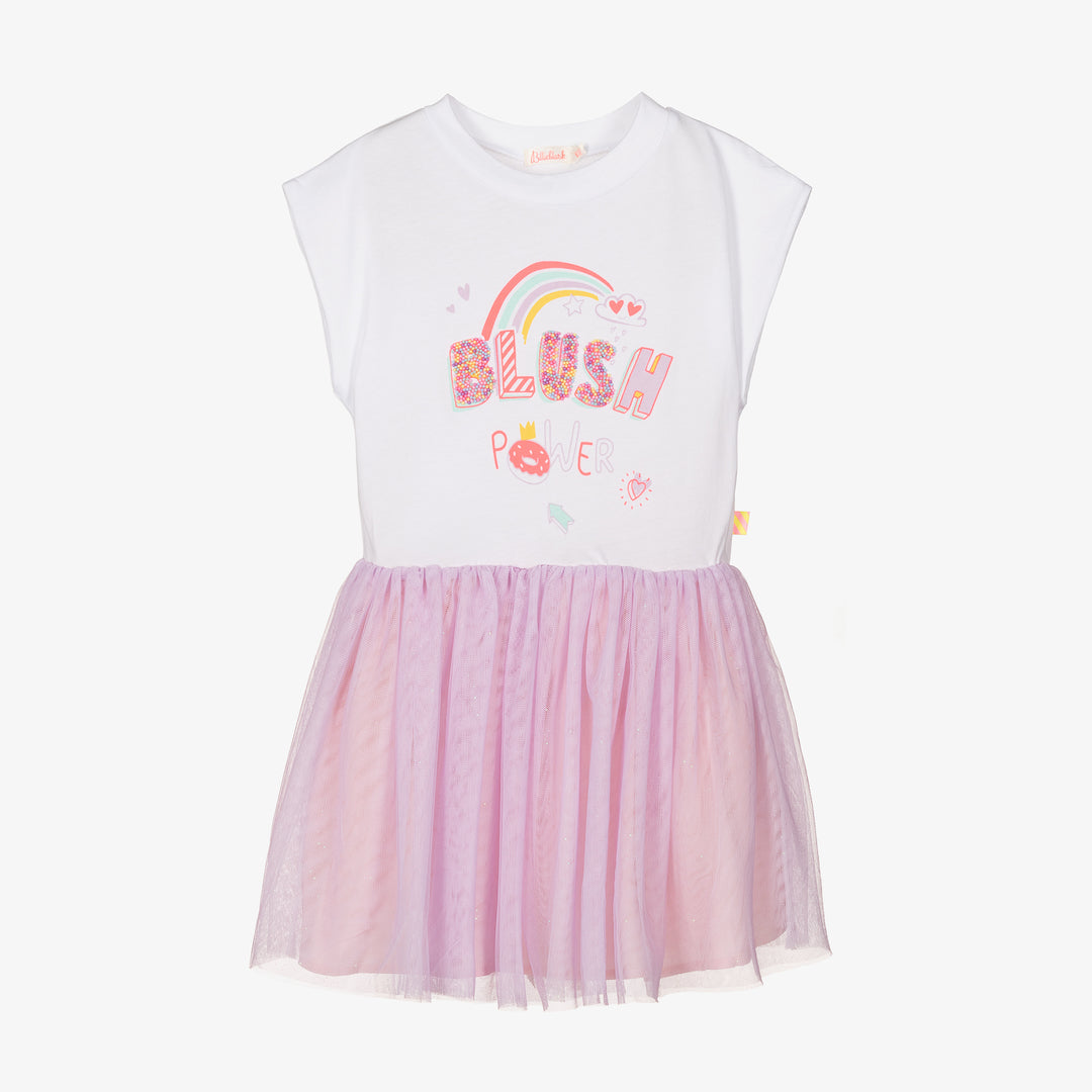 billieblush-u20161-10p-kg-White & Pink Tulle Dress