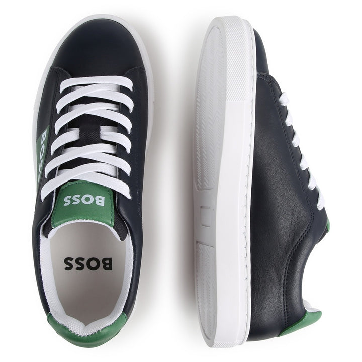 boss-j50854-849-kb-Navy & Green Logo Sneakers