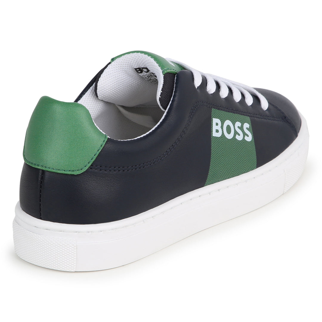 boss-j50854-849-kb-Navy & Green Logo Sneakers
