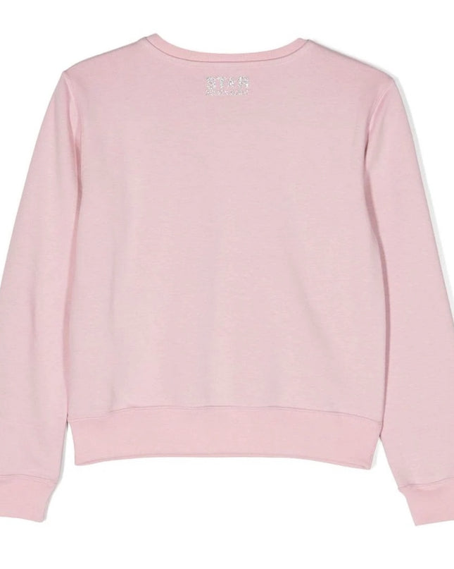 golden-goose-gyp01279-p000918-25592-Pink Sweatshirt with Silver Maxi Star