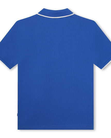 Blue Short Sleeve Logo Polo