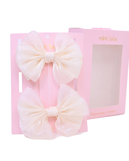 Multicolor Satin Bow Hairclip Set