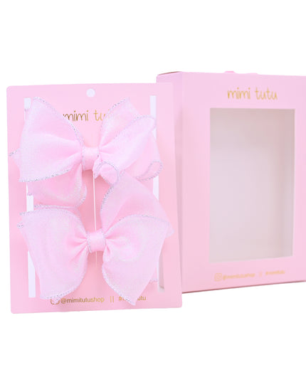 Shimmering Bow Hairclip Set