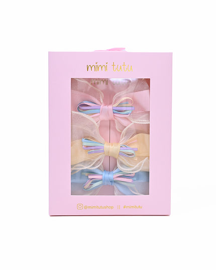 Multicolor Ribbon Bow Hairclip Set