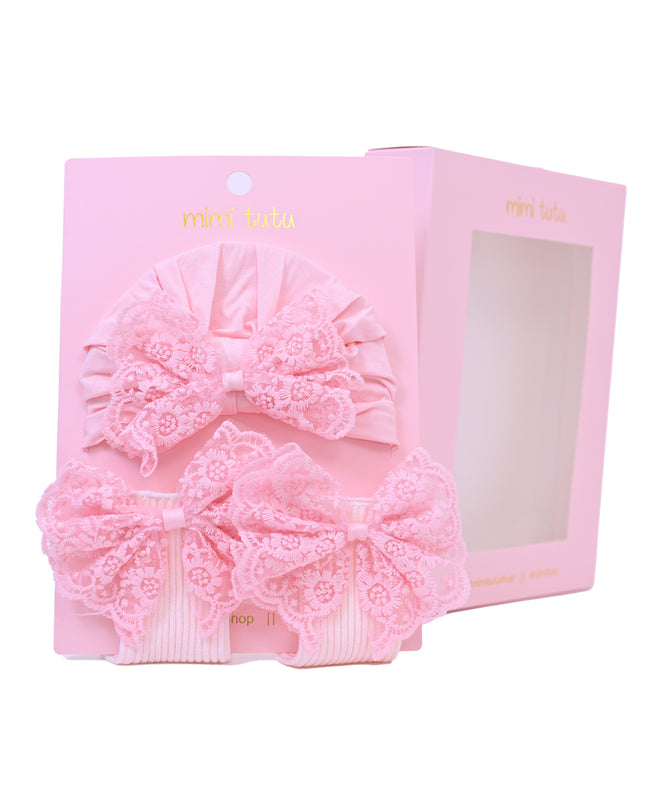 Pink Lace Bow Gift Set