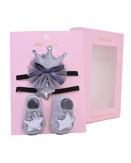 Grey Star and Bow Crown Gift Set