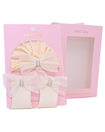 Yellow Bow Pearl Lined Gift Set