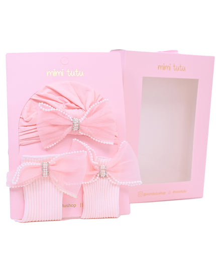Pink Bow Pearl Lined Gift Set
