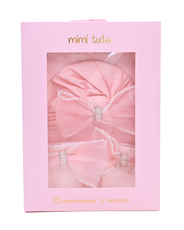 Pink Bow Pearl Lined Gift Set