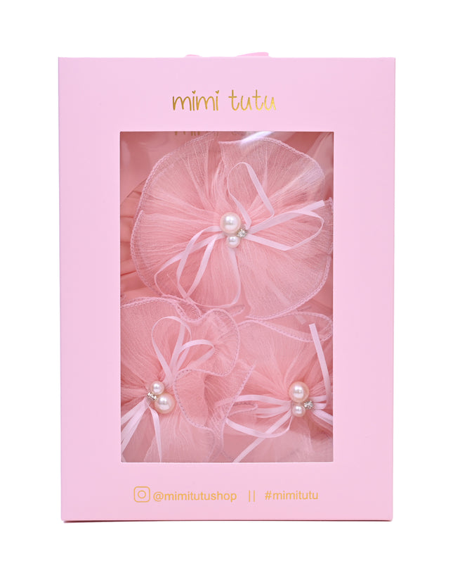 Pink Pearl Flower Ribbon Gift Set