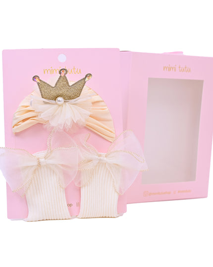 Yellow Bow Flower Crown Gift Set