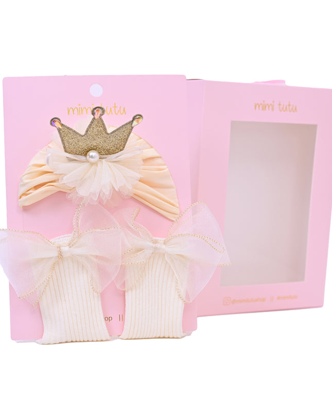 Yellow Bow Flower Crown Gift Set