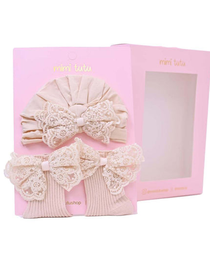 Beige Lace Bow Gift Set
