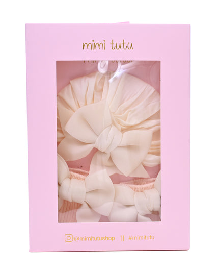 Ivory Bow Pink Sock Gift Set