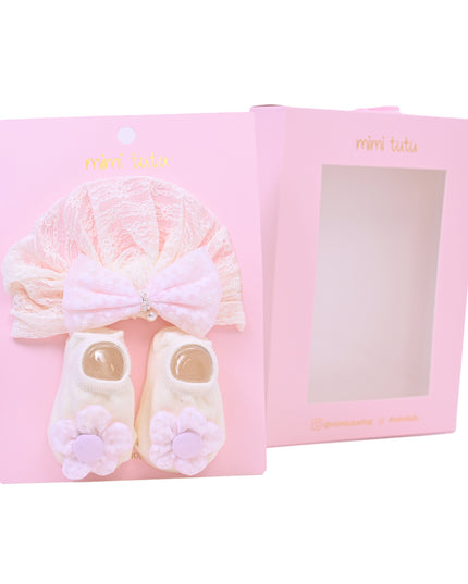 Pink Bow and Flower White Gift Set