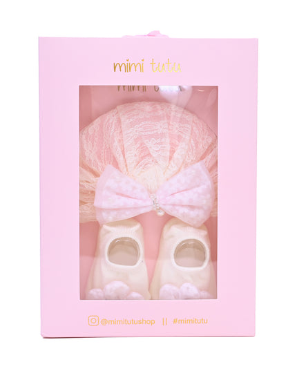 Pink Bow and Flower White Gift Set