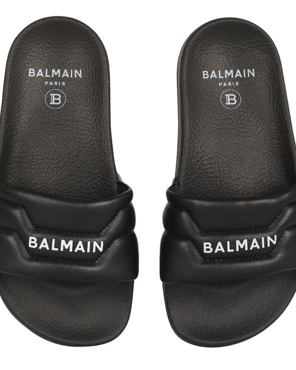 BALMAIN-LOGO SLIDES-6RO086-Z0582-930BC-BLACK