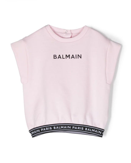 Balmain-SS Logo Sweatshirt-BS4032-Z0081-540-Ligpinkblac