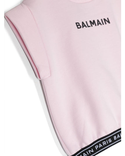 Balmain-SS Logo Sweatshirt-BS4032-Z0081-540-Ligpinkblac