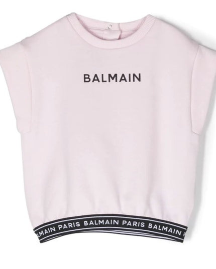 Balmain-SS Logo Sweatshirt-BS4032-Z0081-540-Ligpinkblac