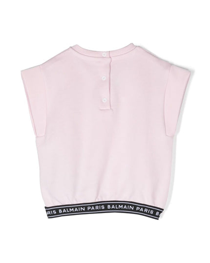 Balmain-SS Logo Sweatshirt-BS4032-Z0081-540-Ligpinkblac