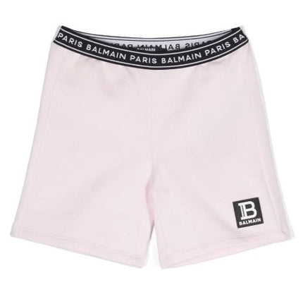 Balmain-Square Logo Shorts-BS6099-Z0081-540-Pink