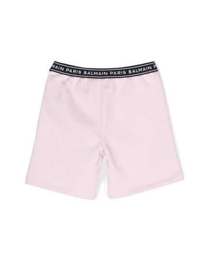 Balmain-Square Logo Shorts-BS6099-Z0081-540-Pink