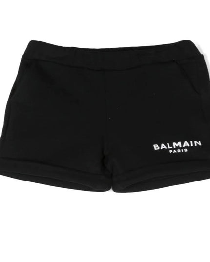 Balmain-Text Logo Shorts-BS6629-Z0001-930-Black