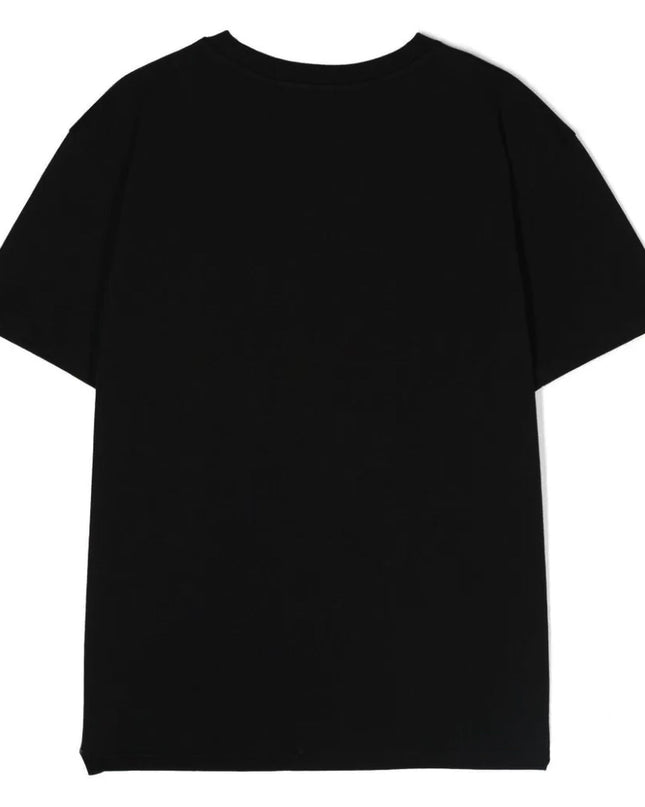 balmain-Black Cotton Graphic T-Shirt-bu8p31-z0057-930or