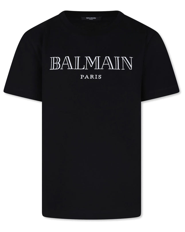 Balmain-Logo T-Shirt-BV8R51-Z0082-930BC-Black