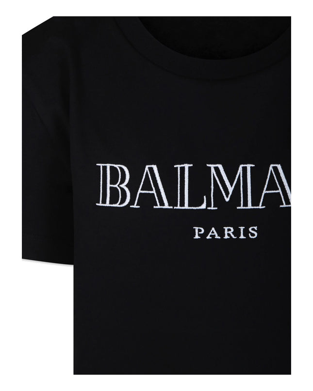 Balmain-Logo T-Shirt-BV8R51-Z0082-930BC-Black