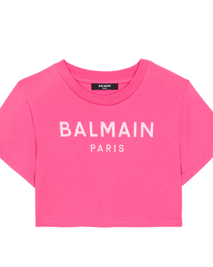 Kids Atelier-Balmain-T-shirt with Balmain Paris print