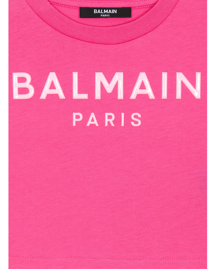 Kids Atelier-Balmain-T-shirt with Balmain Paris print