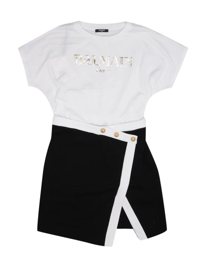 Kids Atelier-Balmain-Look Dress  Wrap Skirt