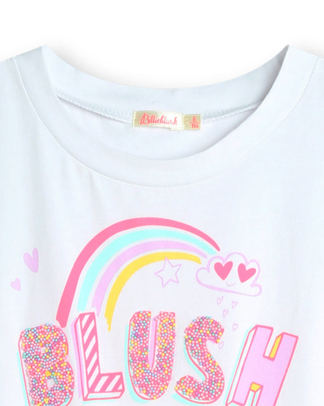 billieblush-u20161-10p-kg-White & Pink Tulle Dress