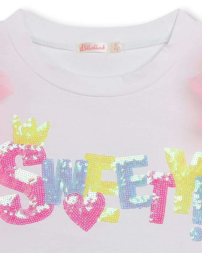 billieblush-u20356-10p-kg-White "Sweety" T-Shirt