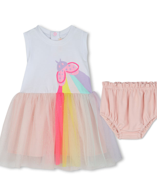 Pale Pink Ladybug Rainbow Dress Set